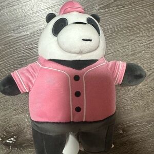 Pink and Black Panda Plush Toy